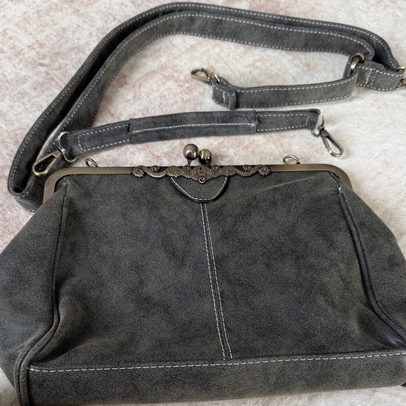 Handbags - Elegant Gray Vintage-Style Women's Bag